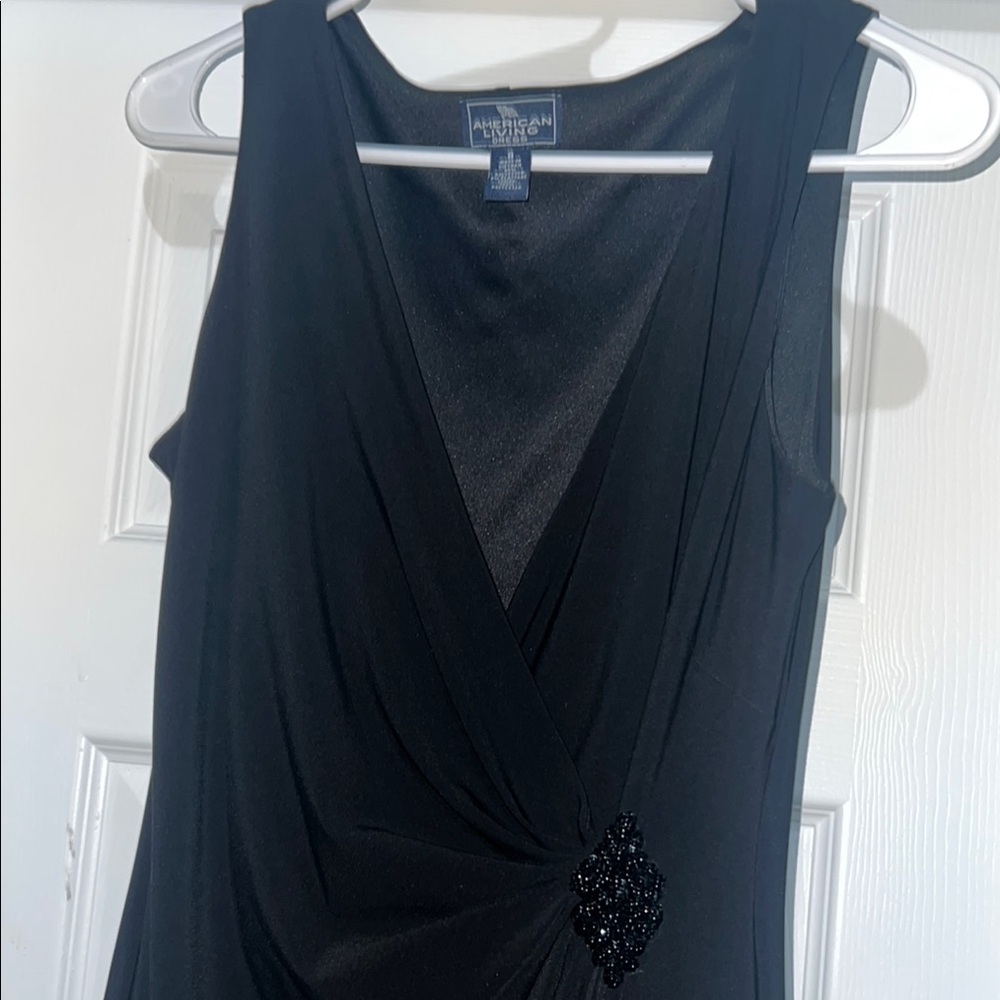American Living Black Sheath V-Neck Midi Dress - Picture 3 of 6